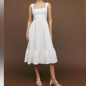 Reformation Bucatini White Linen Midi Dress - Size 2
